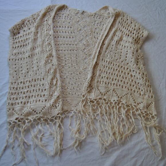 𝅺Charming Charlie Tan Knit Open Cardigan Cover up Medium - Picture 1 of 7